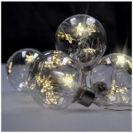 Solight Sada LED vánočních koulí s hvězdami velikost 6 cm 6 ks 30 LED časovač 3xAA USB 1V229 – Hledejceny.cz