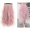 Dámská sukně Fashionweek dámská sukně dlouhat ylová sukně ROCK STAR M-01 růžová