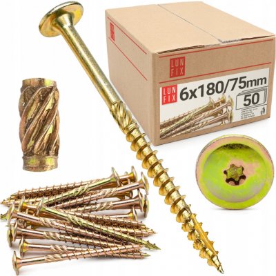 Tesařský vrut 6x180 talířový TORX 50 Ks. – Hledejceny.cz