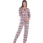 Šedé i červené dámské celopropínací Vánoční Santa Claus 1B1870 – Zbozi.Blesk.cz