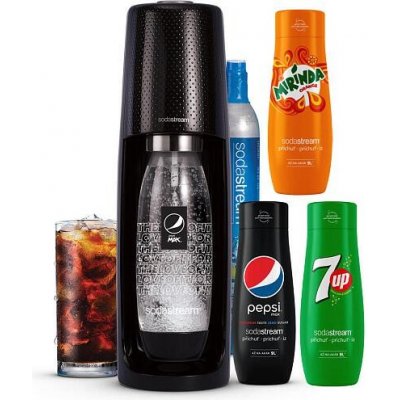 SodaStream Spirit Black Pepsi MegaPack + Sirup Pepsi Max 440 ml + Sirup  MIRINDA 440 ml + Sirup 7UP 440 ml od 2 089 Kč - Heureka.cz