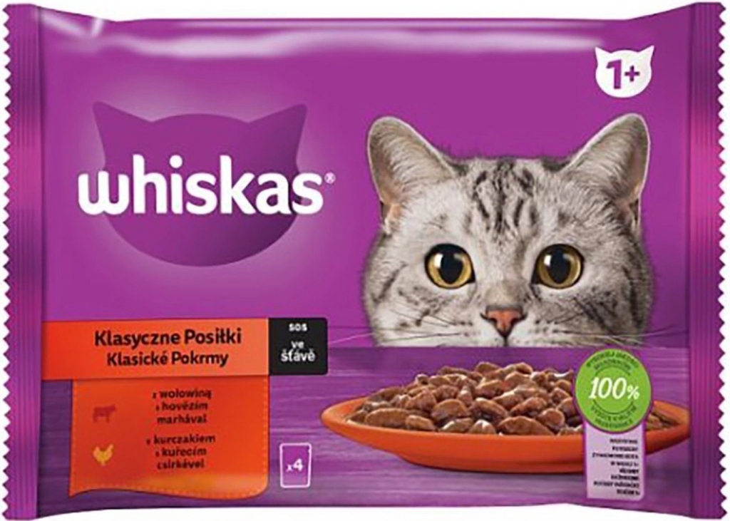 Whiskas Klasický výběr se zeleninou ve šťávě 4 x 85 g