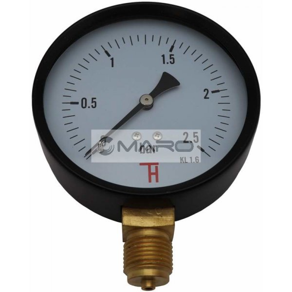 Měření voda, plyn, topení Thermis Manometr standardní 312 spodní ø100 mm, 1/2", 0- 2,5 bar 3122,5bar