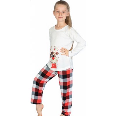 Dívčí pyžamo pyžamo Vánoční sob bílá – Zboží Mobilmania