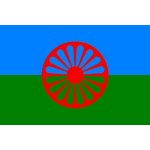 Romská vlajka - 30 x 45 cm - tunel, karabina – Zboží Dáma