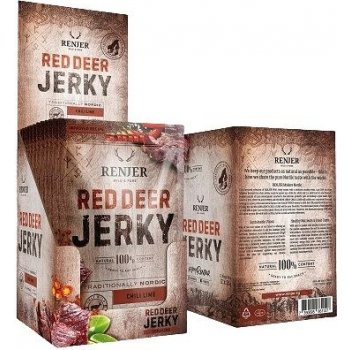 RENJER Modern Nordic Red Deer Jelení Jerky Chili & Lime 300 g