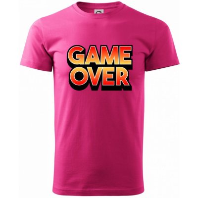 Game over nápis barevný Klasické pánské triko purpurová – Zboží Mobilmania