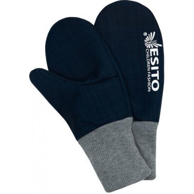 Esito Zimní palcové rukavice softshell s beránkem - navy blue