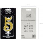 PartyDeco svíčka zlatá číslo 5 – Sleviste.cz