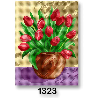 Stoklasa Vyšívací předloha 70246 1323 květiny 1 červené tulipány 18x24cm – Zboží Dáma