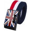 Pásek Opasek England Canvas Tricolor