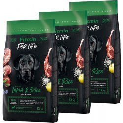 Vitamíny pro zvířata Fitmin dog For Life Lamb & Rice 3 x 12 kg