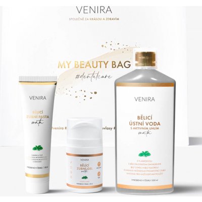 Venira Beauty Bag bělicí zubní gel 50 ml + bělicí zubní pasta 100 ml + bělicí ústní voda 500 ml – Zboží Mobilmania