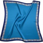 White orchid hedvábný šátek petrolejový v dárkovém balení – Zboží Dáma