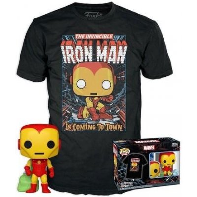 Funko Pop! & Tee Marvel Holiday Iron Man GITD L – Zboží Mobilmania