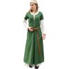 Karnevalový kostým Outfit4Events Středověké s krátkým rukávem Cotehardie Ava zelené