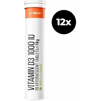 GymBeam Šumivý Vitamín D3 1000 IU Zelené Jablko 12 x 20 tablet – Hledejceny.cz