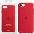 Pouzdro a kryt na mobilní telefon APPLE Silicone Case iPhone SE - červené MN6H3ZM/A