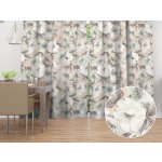 Biante Dekorační závěs Porto PRT-012 Zeleno-bílé květy na béžovém 130x190 cm – Hledejceny.cz