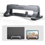 Axagon STND-VG, vertikální hliníkový stojan pro notebooky 10"-17.3, nastavitelný rozestup, šedý; STND-VG – Zboží Živě