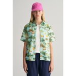 Gant Palm Print Cotton Ss Shirt Turquoise Mist – Zboží Dáma