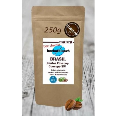 Monro Brasil Santos Swiss Water bezkofeinová zrnková 250 g – Hledejceny.cz