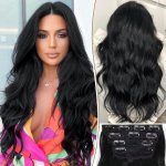 PORSMEER Clip in vlasové prodlužování 4 ks dlouhé clip in vlasové prodlužování vlasové prodlužování – Sleviste.cz