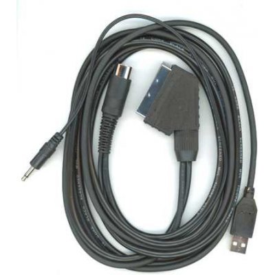 SINTECH© Premium Sintech RGB PRO Scart Kabel pro ZX Spectrum 128k / +2 (šedý) – s USB-Power kabelem – Zboží Živě