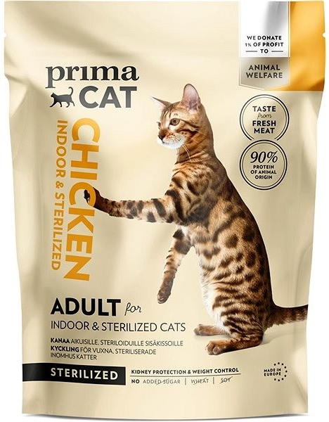 PrimaCat granule kuře pro dospělé kočky, kastrované a žijící uvnitř 1,4 kg