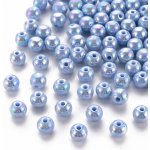 Akrylové korálky s AB efektem - nebesky modré - ∅ 8 mm - 10 ks – Sleviste.cz