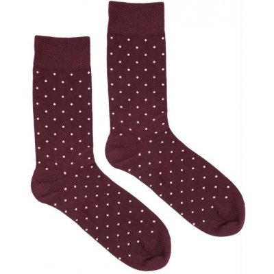 Ponožky s puntíky Vínové