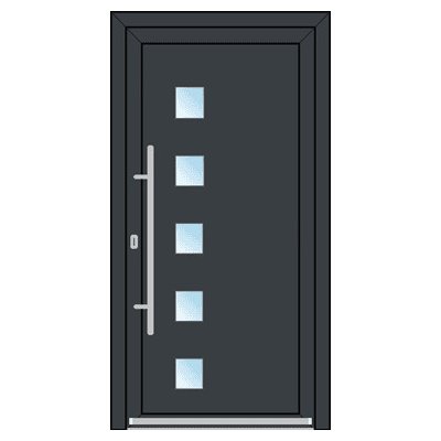 OknaDvereNaMiru.cz Vchodové plastové dveře STYL 101 antracit 110 x 220 cm – Zboží Mobilmania
