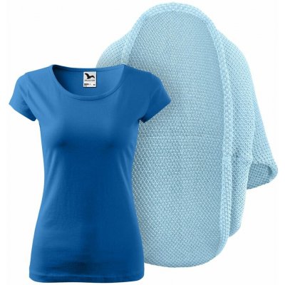 Bontis Dámský set Pletený kardigan a tričko s krátkým rukávem Nebesky modrá azurově modrá – Zbozi.Blesk.cz