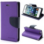 Pouzdro Mercury Apple iPhone 5 / 5S / SE Fancy Diary fialové/Navy – Zboží Mobilmania