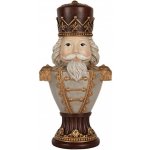 Clayre & Eef Šedo-vínová dekorace busta Louskáček Nutcracker - 16*10*30 cm – Hledejceny.cz