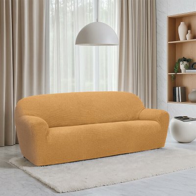 Nueva Textura strečový potah na sedačku - trojkřeslo Rubinia zlatá 180 - 230 cm – Sleviste.cz