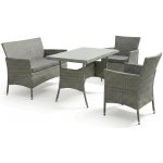 Autronic Zahradní sestava LUNGO 100x60x69 cm z šedého polyratanu pro 5 osob – Hledejceny.cz