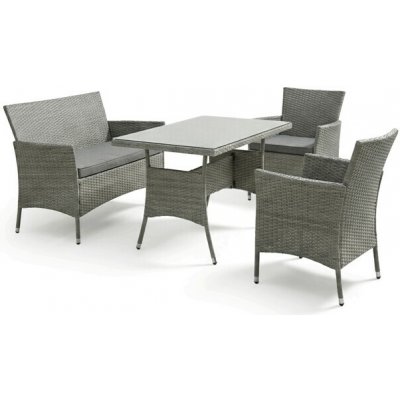 Autronic Zahradní sestava LUNGO 100x60x69 cm z šedého polyratanu pro 5 osob – Hledejceny.cz