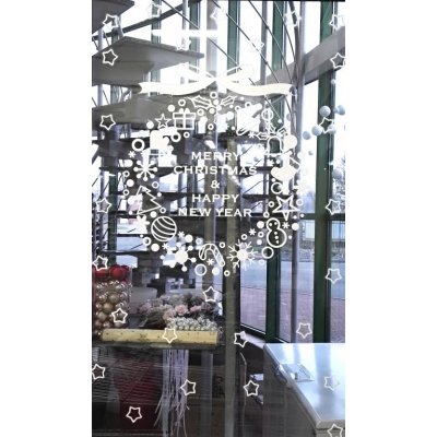 Samolepicí nálepky do okna - Merry Christmas věnec – Zboží Dáma