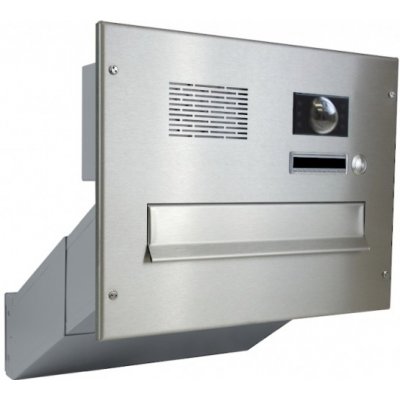 1x poštovní schránka D-042 k zazdění do sloupku + čelní deska s 1x zvonkem a kamerou ABB - NEREZ / šedá – Hledejceny.cz