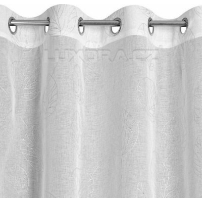 Záclona LORI se stříbrným potiskem s kroužky - 140 x 250 cm – Zboží Mobilmania