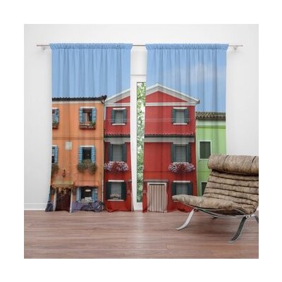 Sablio Závěs Domky: 2ks 140x250cm – Hledejceny.cz