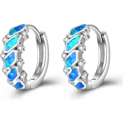 Lunica Stříbrné náušnice OPÁLOVÉ KROUŽKY 0666 – Zboží Dáma