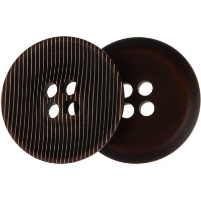 Knoflíky Žirovnice Knoflík 3,5 cm hnědobílý proužek, 365352, sada 3 ks – Hledejceny.cz