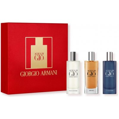 Giorgio Armani Acqua di Gio EDT 15 ml + Acqua di Gio Absolu EDP 15 ml + Acqua di Gio Profondo EDP 15 ml dárková sada – Zbozi.Blesk.cz