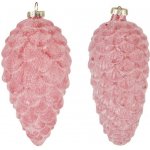 Clayre & Eef 2ks růžová antik skleněná závěsná ozdoba šiška Ø7*16cm – Hledejceny.cz