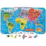 Janod Velká závěsná magnetická mapa světa v angličtině – Sleviste.cz