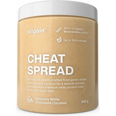 Vilgain Cheat Spread mandle s bílou čokoládou a kokosem 300 g – Zboží Dáma