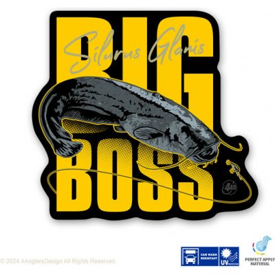 4anglersdesign Rybářská samolepka na auto Sumec Big boss – Zboží Živě