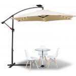 Jiubiaz 3,5m slunečník UV40+ Camping Pendulum Pavilion LED Solar Garden Umbrella Béžová – Zbozi.Blesk.cz